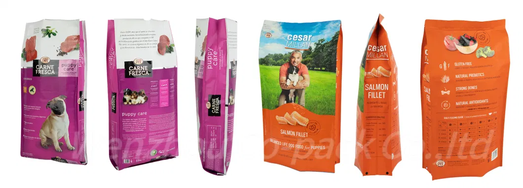 Flat Bottom Flexible Dog & Cat Food/Pet Food Zipper Packaging Bag/Pet Food Packaging Side Gusset Bag