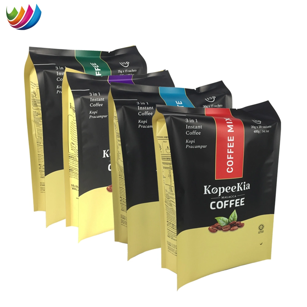 Custom Package Milk Tea Powder Packaging Film Roll Stick Bar Pouch Side Gusset Coffee Bag