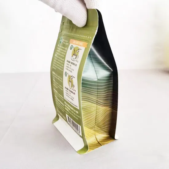 カスタム印刷された生分解性バッグティーパッキング/コーヒーバッグ/平底ガセットサイドパッキング